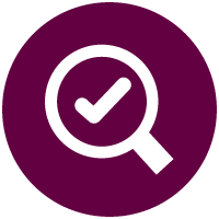 magnifying glass checkmark icon