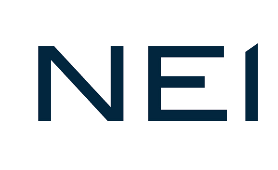 NEI blue logo - just the letters in a clean sans serif font
