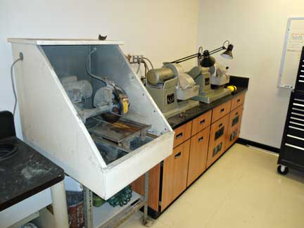 Water and oil-cooled diamond blade rock saws for sample preparation: Contact: Randy Corney