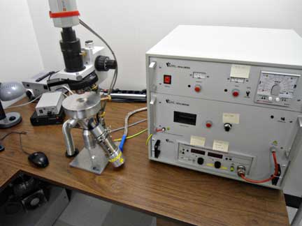 Lumic HC4-LM hot-cathode cathodoluminescence microscope with a Varian turbomolecular vacuum pump, Olympus BXFM focusing unit and a Kappa DX40C peltier cooled camera equipped with the Kappa camera control. Contact: Randy Corney/Georgia Pe-Piper