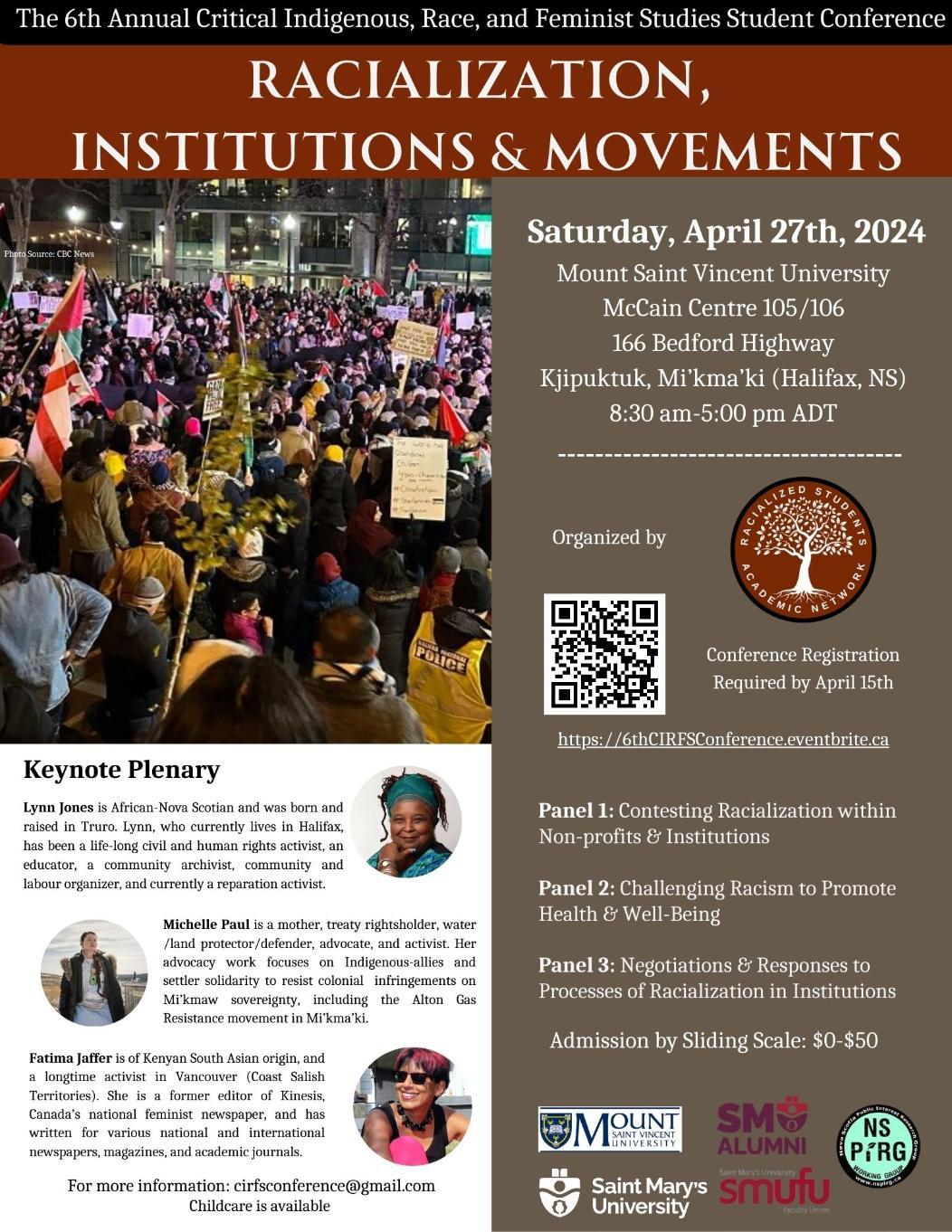 A poster for 6th CIRFS conference titled Racialization, Institutions & Movements