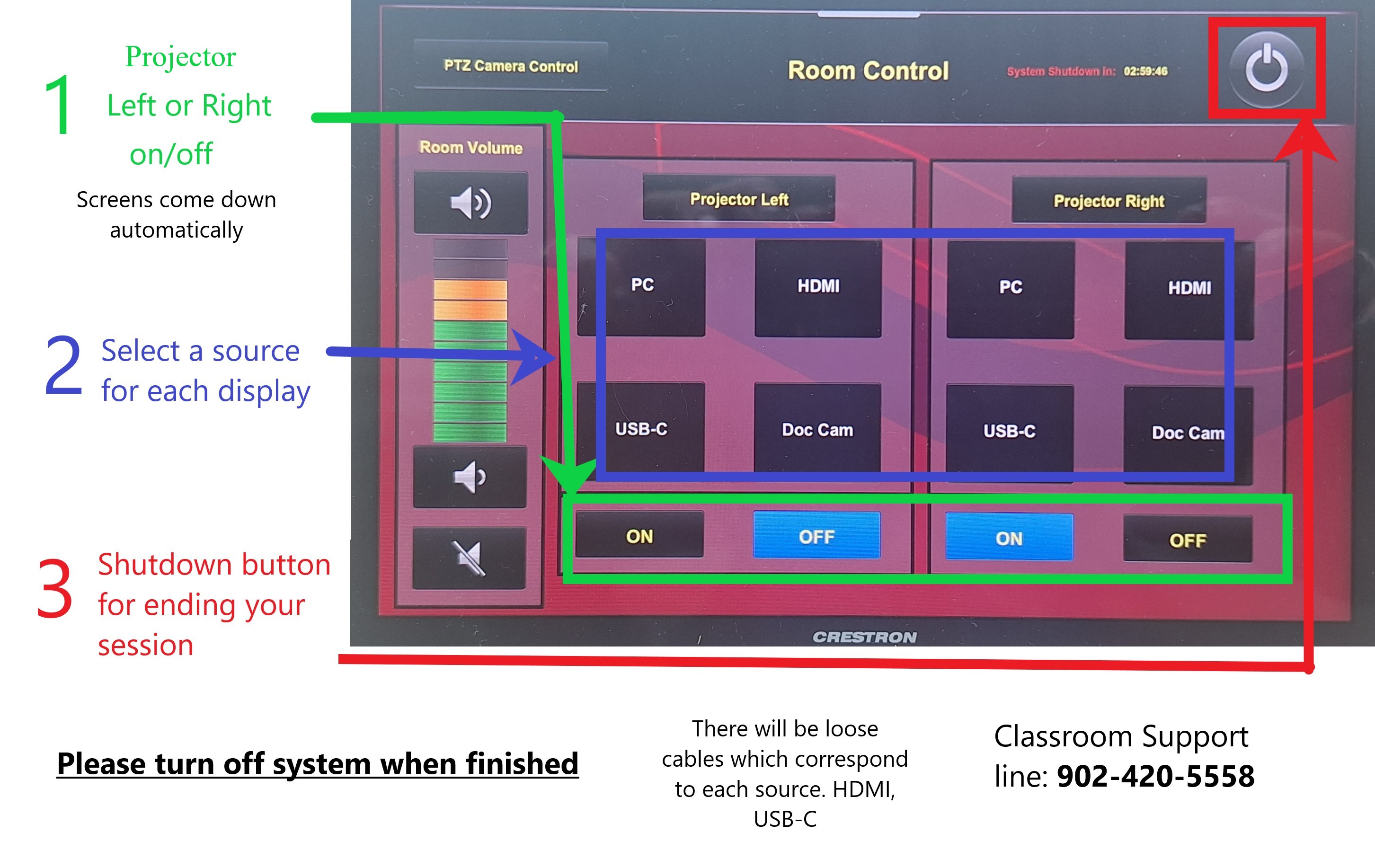 Atrium 216 Touch panel Instructions