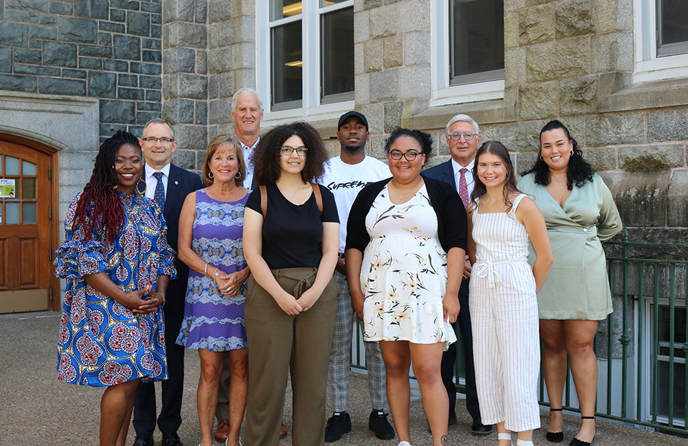 The Diversity Excellence Award recipients with donors Scott McCain and Leslie McLean, Charimsa Grace Walker, Dr. Robert Summerby-Murray, and Board Chair Larry Freeman