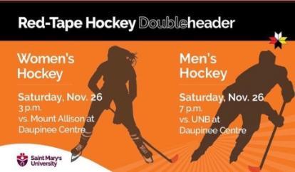 Silhouettes of two hockey players