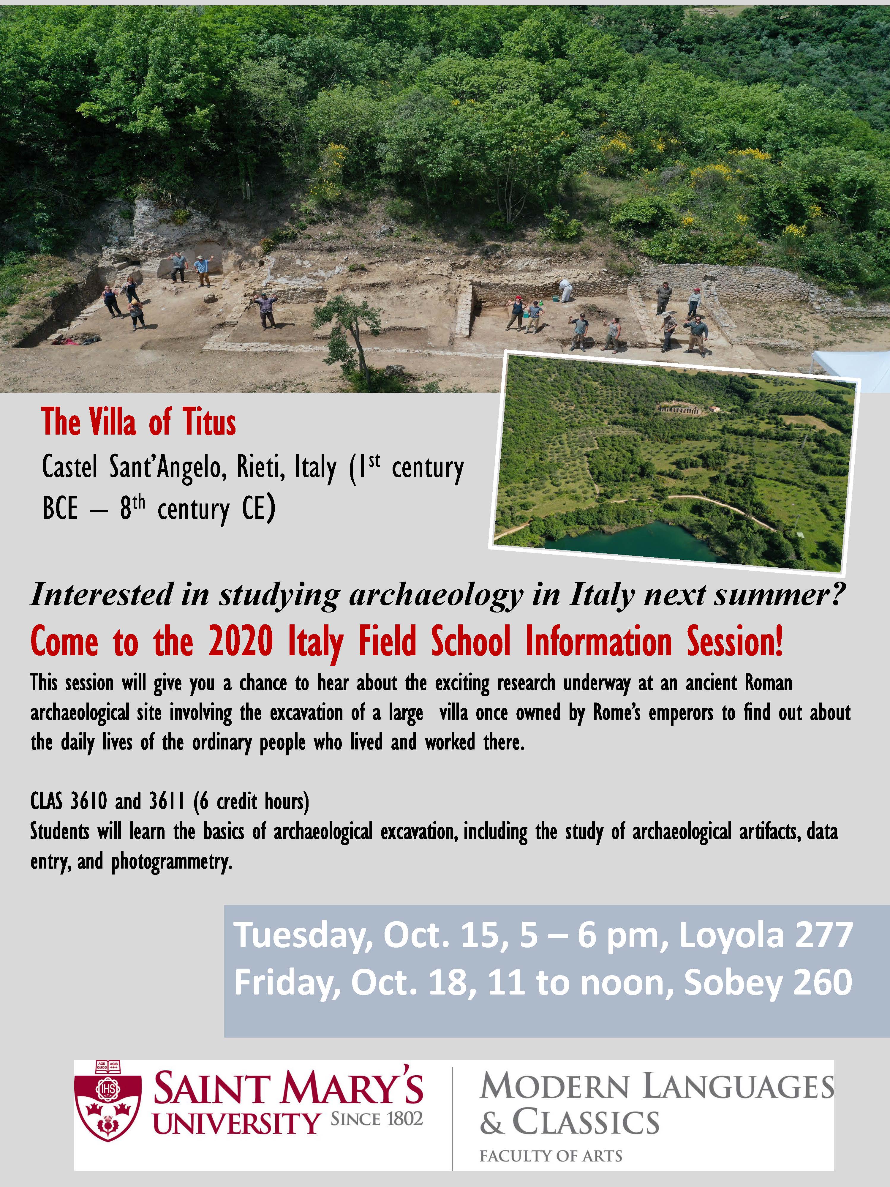 2020 Italy Field School Information Session