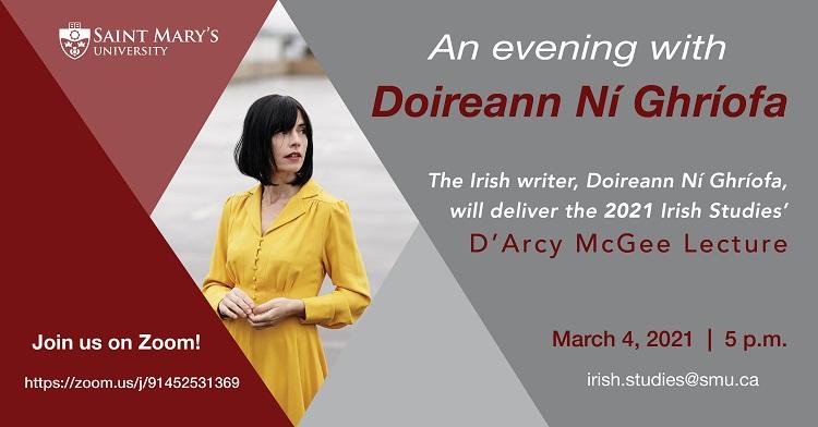 poster D'Arcy McGee Lecture 2021 Doireann Ní Ghríofa