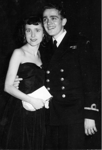 Dr. Rowland Marshall  wearing a military suit and his wife standing together