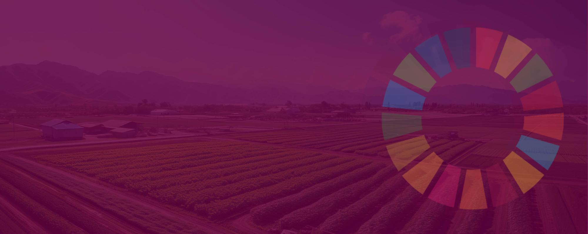 
Farm Field with maroon color overlay