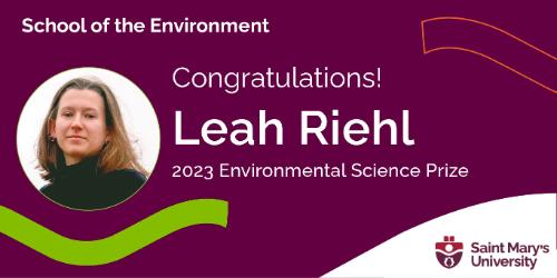 2023 Environmental Science Prize - Leah Riehl