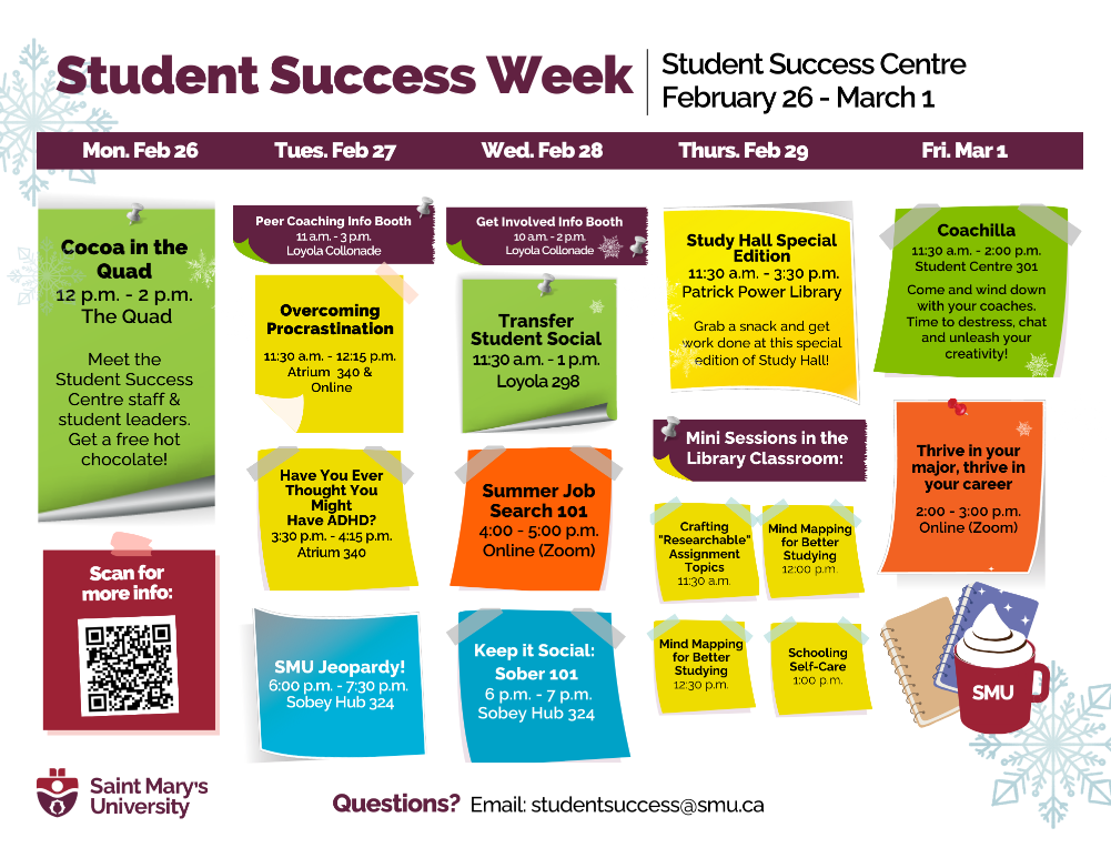 Schedule of Student Success Week Events