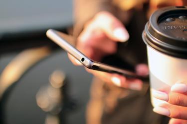 Person holding phone