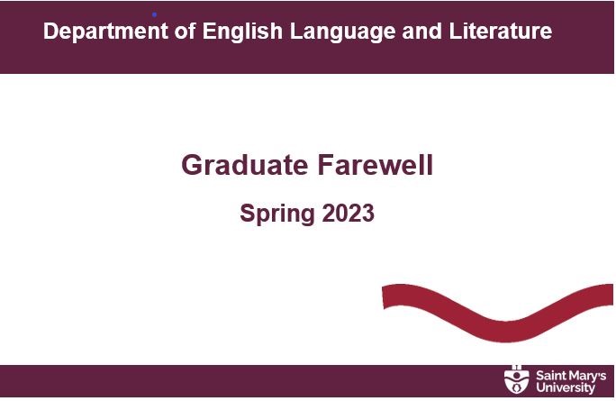 Poster: Department of English Language and Literature. Graduate Farewell Spring 2023