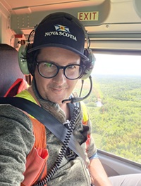 Dr. James Steenberg in flight gear