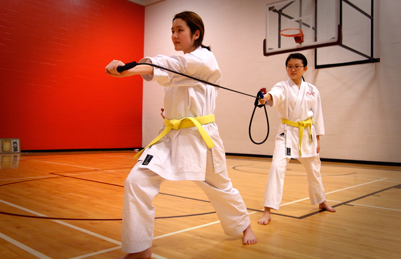 SMU Karate Students Practicing 2